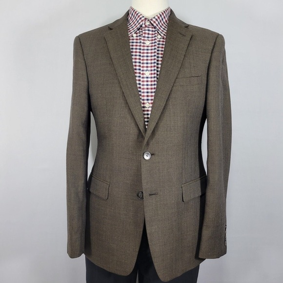 Calvin Klein Men's Sport Coat Blazer Two Button Brown SHKSKN Extreme Slim 42R‎ - Picture 1 of 13